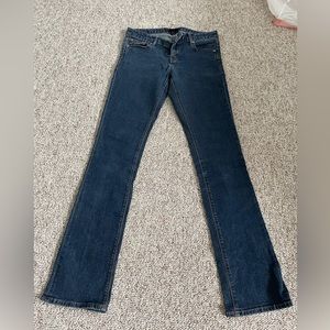 Express Women's Size 6L Dark Blue Barely Boot Stella Low Rise Jeans